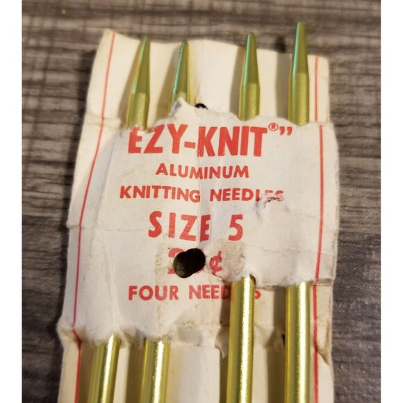Vintage ezy knit size 5 knitting needles set of 4 - Picture 2 of 6